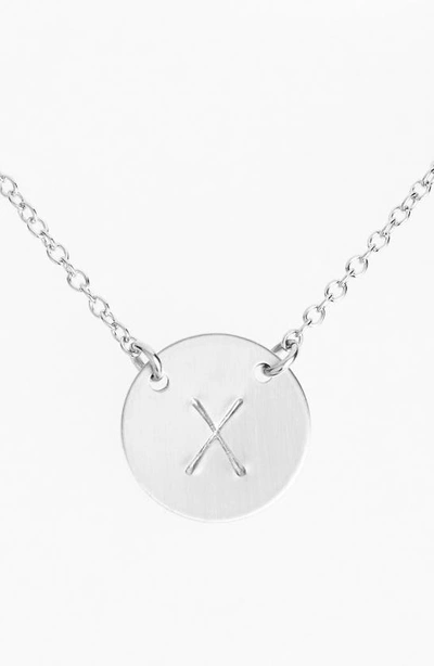Shop Nashelle Sterling Silver Initial Disc Necklace In Sterling Silver X
