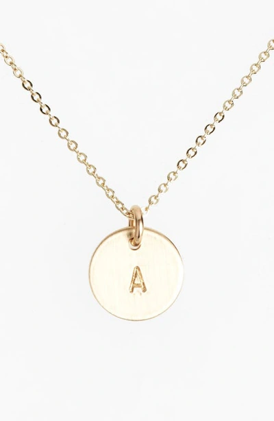 Shop Nashelle 14k-gold Fill Initial Mini Circle Necklace In 14k Gold Fill A
