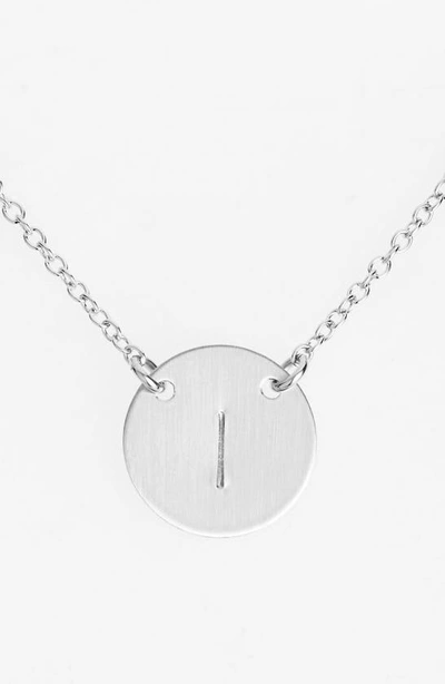 Nashelle Sterling Silver Initial Disc Necklace In Sterling Silver I