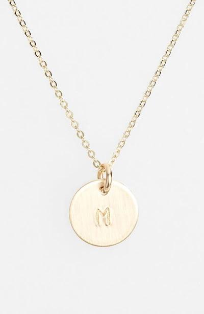 Shop Nashelle 14k-gold Fill Initial Mini Circle Necklace In 14k Gold Fill M