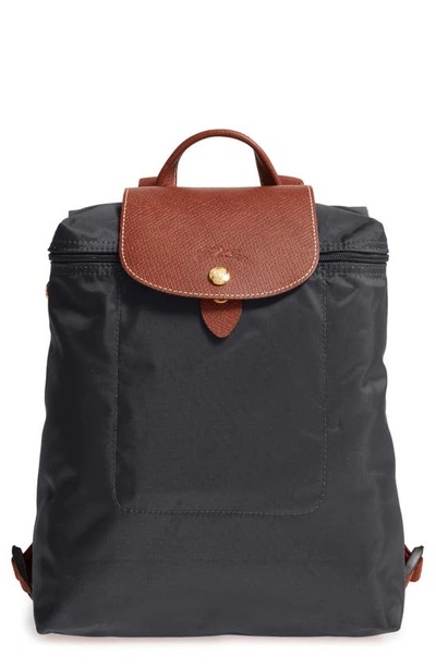 Shop Longchamp Le Pliage Backpack In Gunmetal