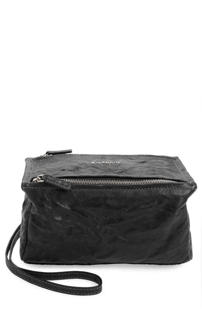 Shop Givenchy Mini Pepe Pandora Leather Shoulder Bag In Black