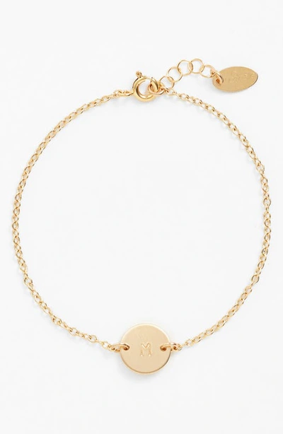 Shop Nashelle Initial Mini Disc Bracelet In 14k Gold Fill M