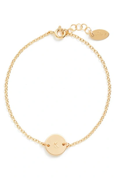 Shop Nashelle Initial Mini Disc Bracelet In 14k Gold Fill K