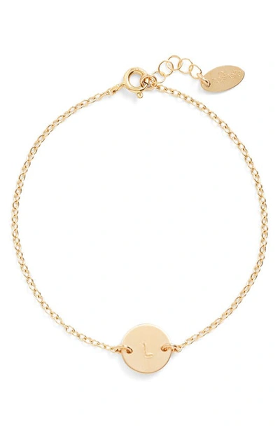 Shop Nashelle Initial Mini Disc Bracelet In 14k Gold Fill L