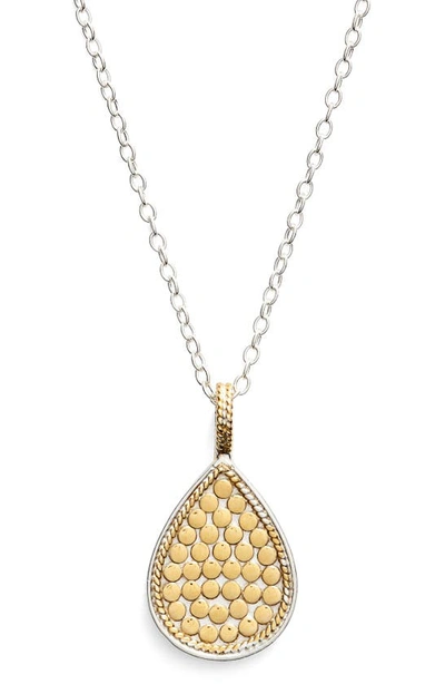 Shop Anna Beck 'gili' Reversible Teardrop Pendant Necklace In Gold/ Silver