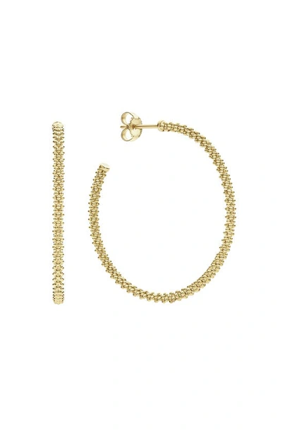 Shop Lagos Caviar Hoop Earrings In Gold