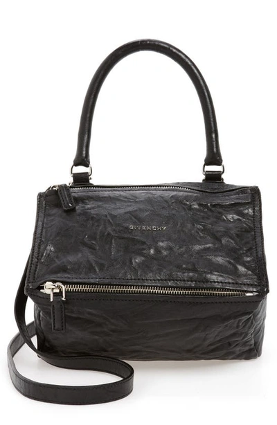 Shop Givenchy Small Pepe Pandora Leather Shoulder Bag In Black