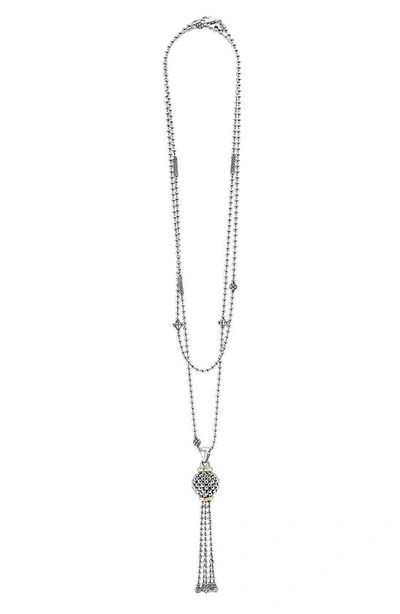 Shop Lagos 'caviar Forever' Tassel Pendant Necklace In Silver/ Gold