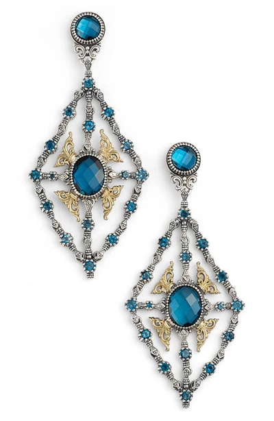 Shop Konstantino 'thalassa' Blue Topaz Kite Chandelier Earrings In Silver/ London Blue Topaz