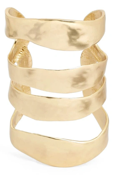 Shop Karine Sultan Four Row Cuff In Gold