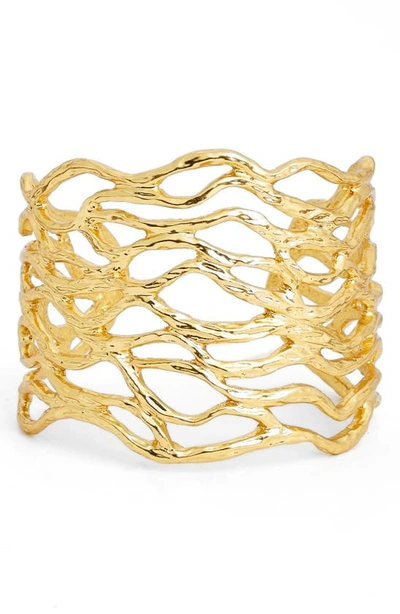 Shop Karine Sultan Open Cuff In Gold