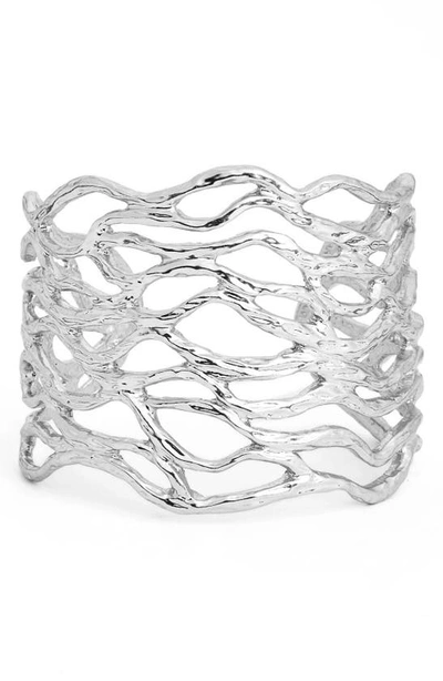 Shop Karine Sultan Open Cuff In Silver