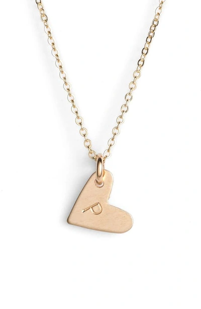 Shop Nashelle 14k-gold Fill Initial Mini Heart Pendant Necklace In Gold/ P