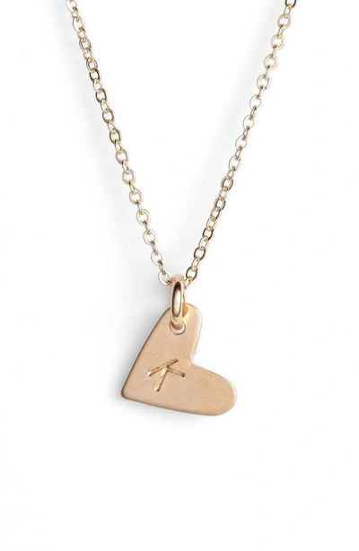 Shop Nashelle 14k-gold Fill Initial Mini Heart Pendant Necklace In Gold/ K