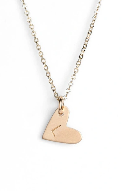 Shop Nashelle 14k-gold Fill Initial Mini Heart Pendant Necklace In Gold/ L