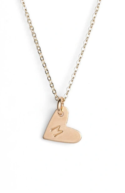 Shop Nashelle 14k-gold Fill Initial Mini Heart Pendant Necklace In Gold/ M