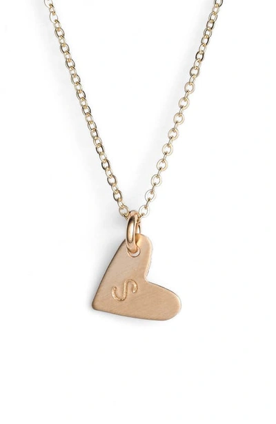Shop Nashelle 14k-gold Fill Initial Mini Heart Pendant Necklace In Gold/ S
