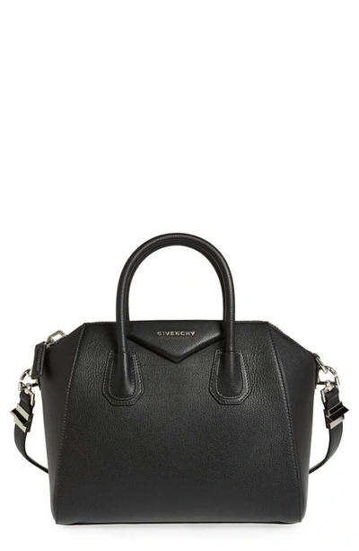 Shop Givenchy Small Antigona Leather Satchel In Black