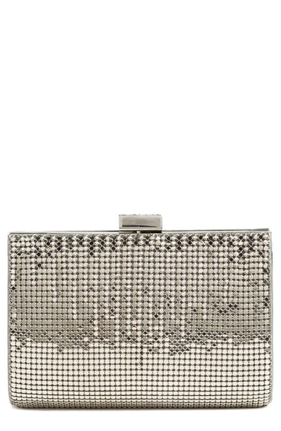 Shop Whiting & Davis 'diamond Drips' Evening Clutch In Pewter