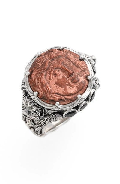 Shop Konstantino 'aeolous' Greek Coin Ring In Copper/ Silver