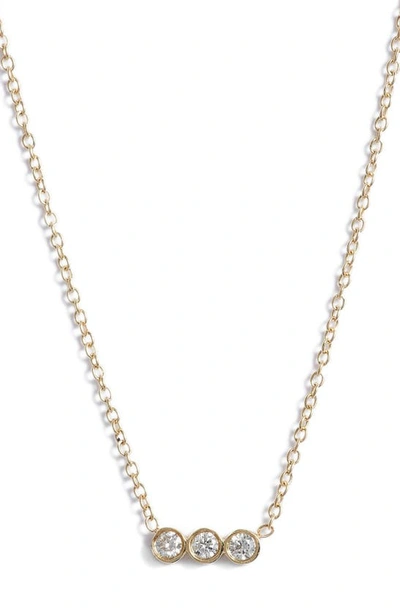 Shop Zoë Chicco Diamond Bezel Pendant Necklace In Yellow Gold