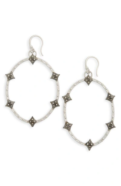 Shop Armenta Old World Crivelli Oval Drop Diamond Earrings In Silver