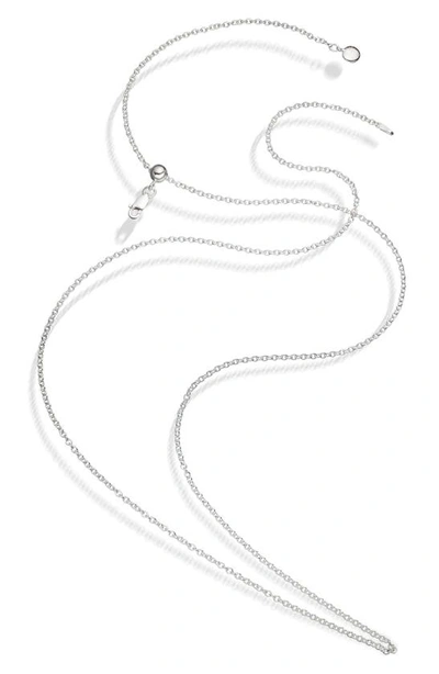 Monica Vinader 32 Inch Adjustable Rolo Chain In Silver