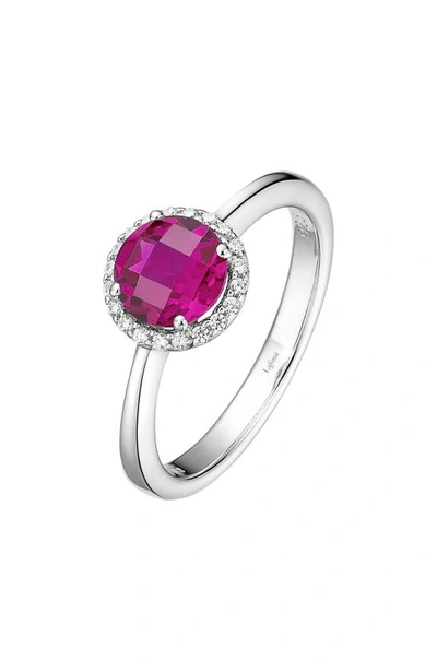 Shop Lafonn Birthstone Halo Ring In July Ruby / Silver