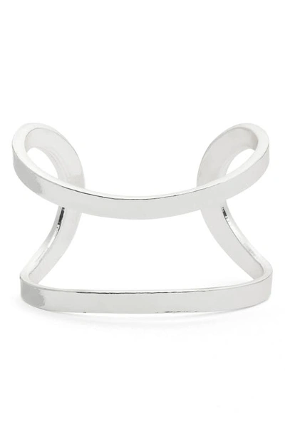 Shop Karine Sultan Elise Minimalist Cuff In Silver