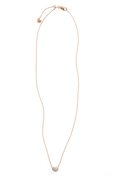 Shop Monica Vinader Pavé Diamond Pendant Necklace In Rose Gold/ Diamond