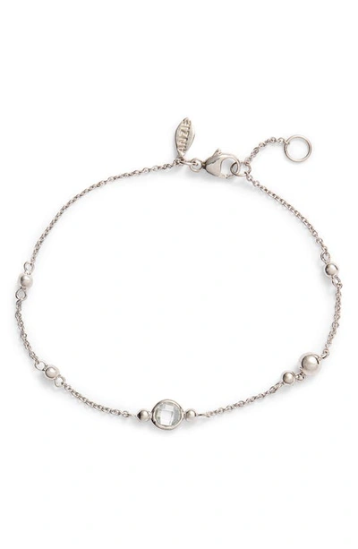 Shop Anzie Dew Drop Marine Topaz Bracelet In Silver