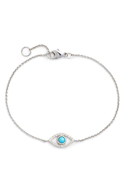 Shop Anzie Evil Eye Turquoise Bracelet In Silver/ Blue