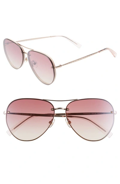 Shop Rebecca Minkoff Gloria2 59mm Aviator Sunglasses In Rose Gold