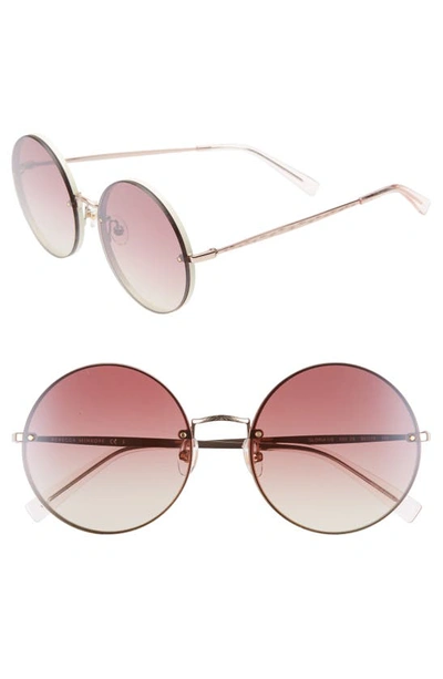 Shop Rebecca Minkoff Gloria1 56mm Round Sunglasses In Rose Gold