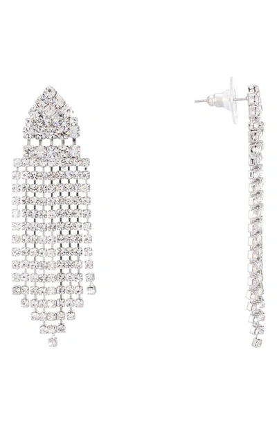 Shop Nina Art Deco Fringe Chandelier Earrings In Crystal