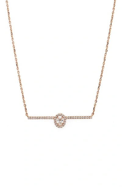 Shop Messika Glam'azone Pavé Diamond Necklace In Rose Gold