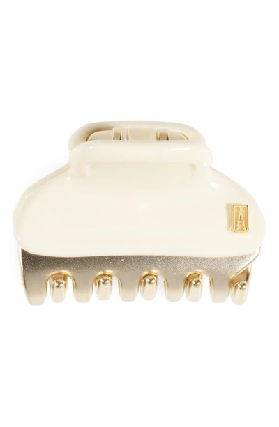 Shop Alexandre De Paris Small Hair Clip In Ivory Gold