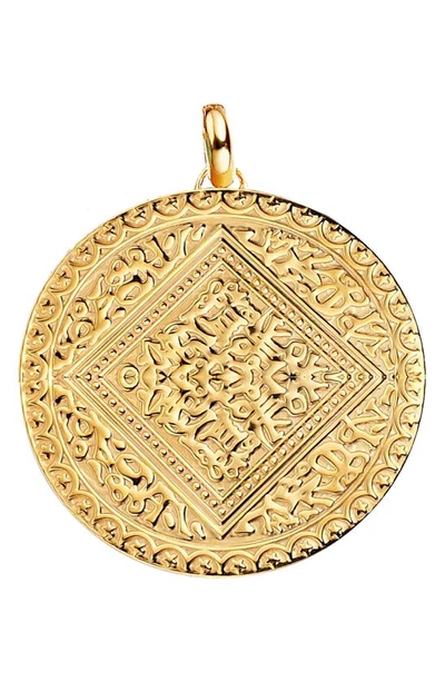 Shop Monica Vinader Marie Reversible Pendant Charm In Yellow Gold