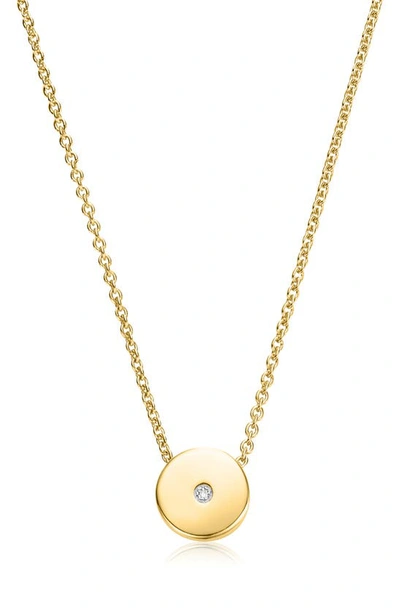 Shop Monica Vinader Linear Solo Diamond Pendant Necklace In Gold/ Diamond