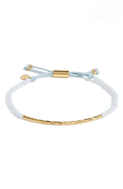 Shop Gorjana Power Gemstone Self-expression Bracelet In Self Express/ Blue Agate/ Gold