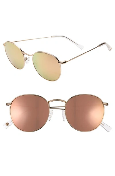 Shop Brightside Charlie 50mm Mirrored Round Sunglasses In Japanese Gold/ Copper Mirror