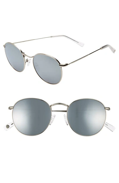 Shop Brightside Charlie 50mm Mirrored Round Sunglasses In Silver/ Silver Mirror