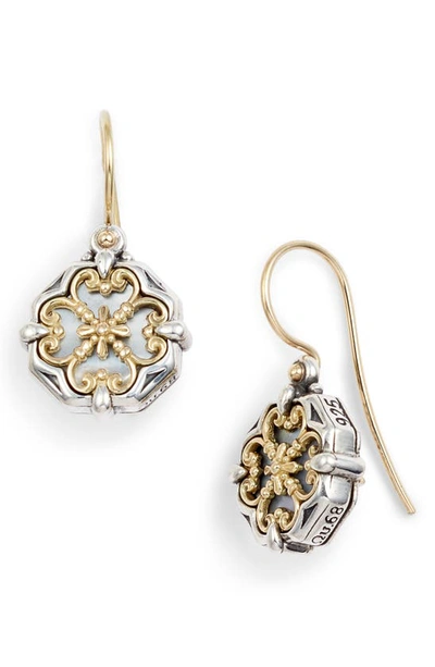 Shop Konstantino Etched Sterling Silver And Gold Drop Earrings In Silver/ Gold/ White