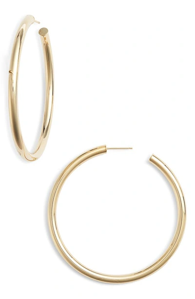 Shop Jennifer Zeuner Lou Large Hoop Earrings In Yellow Gold Vermeil