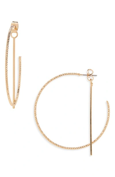 Shop Panacea Front/back Hoop Earrings In Gold