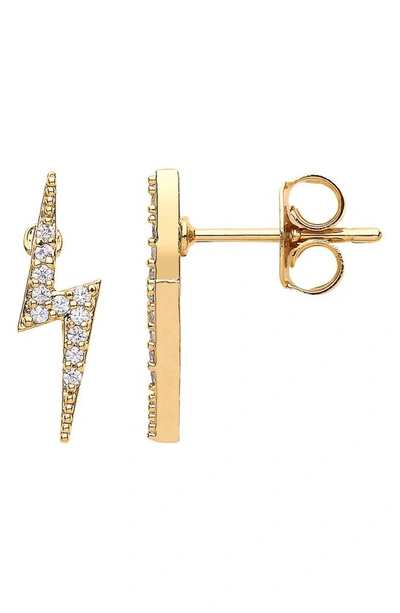 Shop Estella Bartlett Crystal Lightning Bolt Stud Earrings In Gold