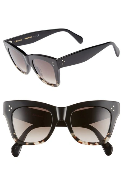 Shop Celine 50mm Gradient Butterfly Sunglasses In Black/ Grey Havana/ Brown