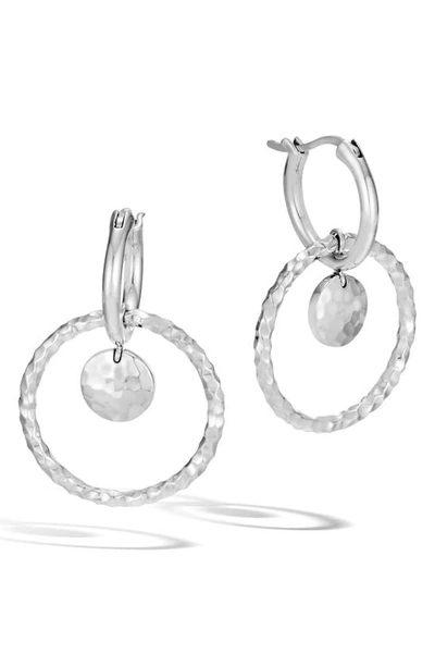 Shop John Hardy Dot Hammered Interlink Earrings In Silver