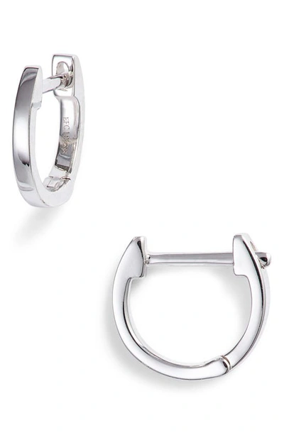 Shop Ef Collection Mini Huggie Hoop Earrings In White Gold